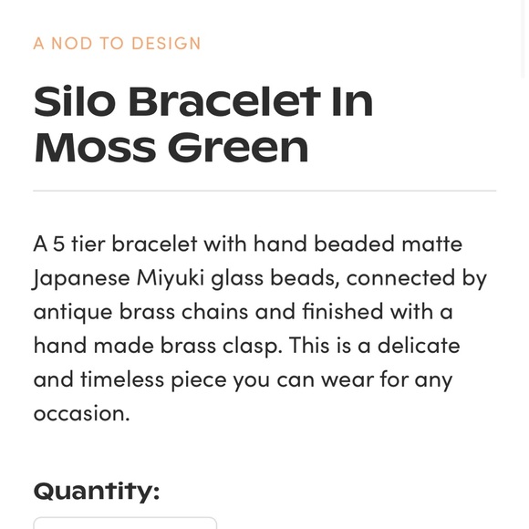 Silo green and brass bracelet, new in box, made in  Portland, OR - Picture 2 of 6